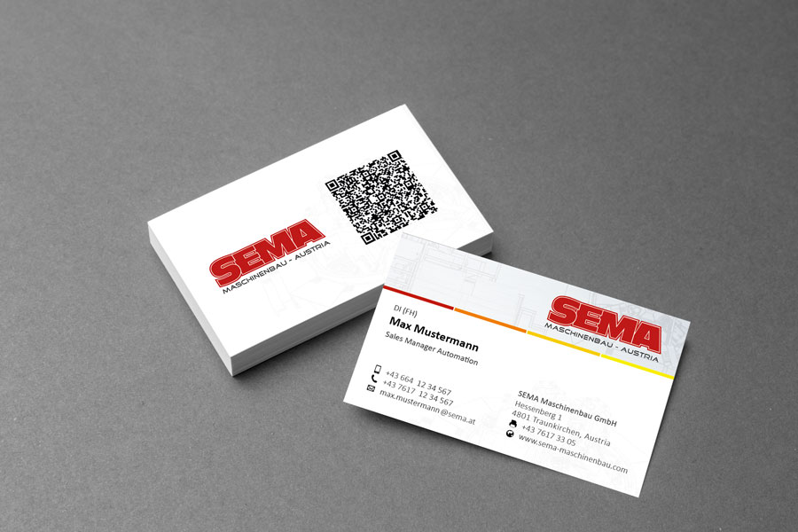User Experience & Grafikdesign - SEMA Visitenkarten by Alexander Moser Grafikdesign