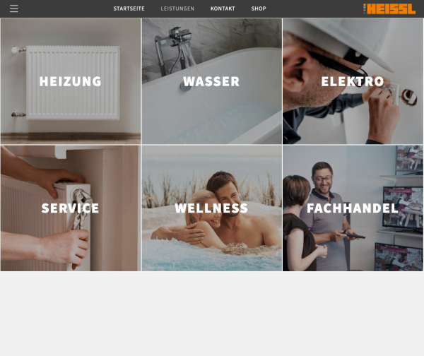 User Experience & Grafikdesign - Leistungen - Heissl Installationstechnik Screenshot Website by Alexander Moser Graz Altmünster Gmunden