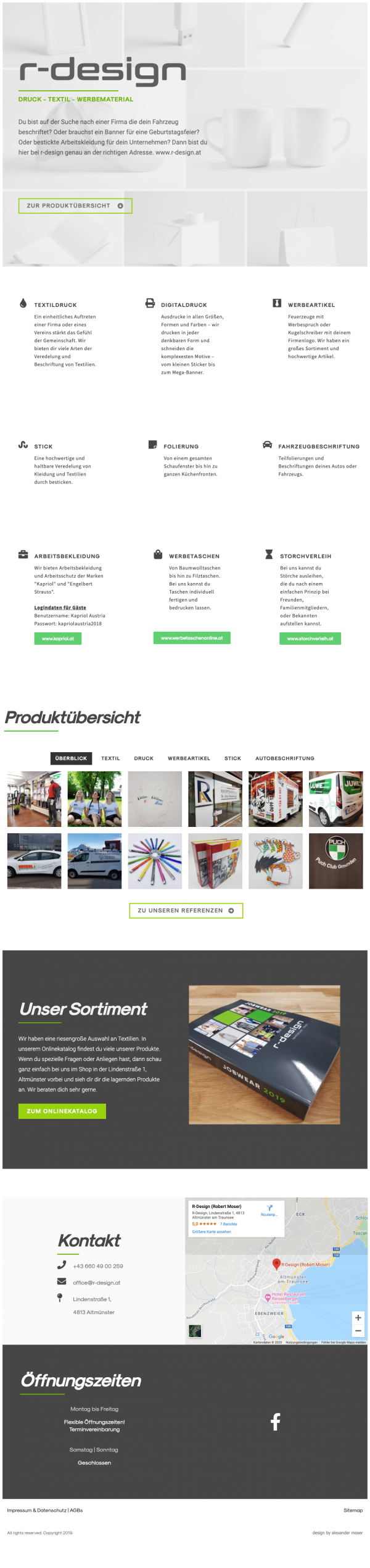 User Experience & Grafikdesign - website r-design altmünster by alexander moser